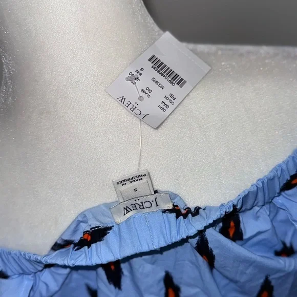 J.Crew Off-Shoulder Blue Patterned Dress size small NWTs - Picture 9 of 9
